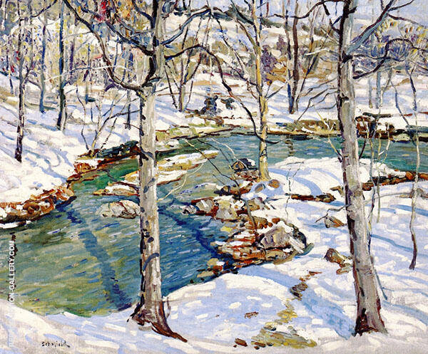 Wintry Stream 1924 by Walter Elmer Schofield | Oil Painting Reproduction