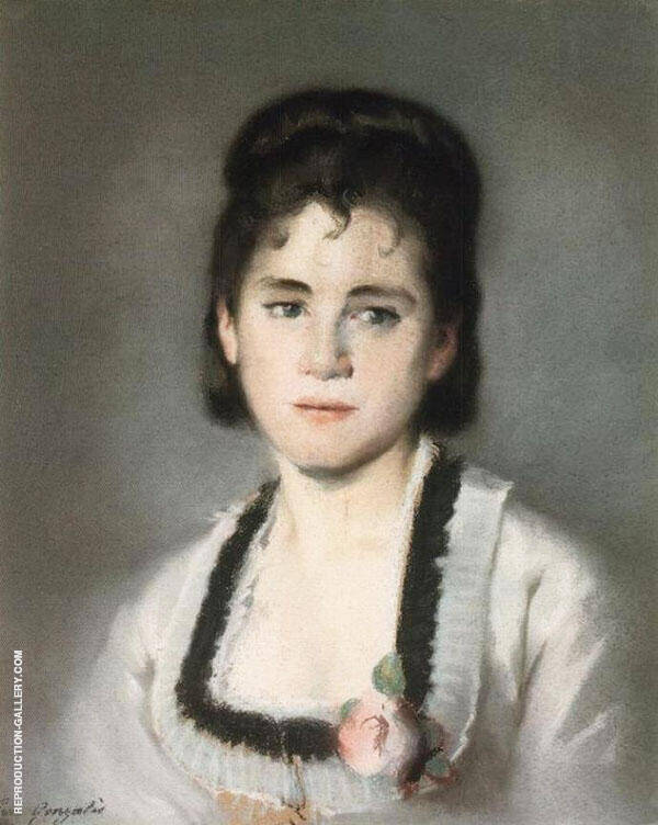 Portrait de Jeanne Gonzales by Eva Gonzales | Oil Painting Reproduction