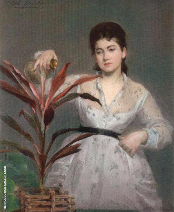 The Favorite Plant by Eva Gonzales | Oil Painting Reproduction