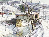 Covered Bridge in Winter By George Gardner Symons