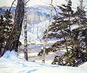 River Bank with Snow By George Gardner Symons