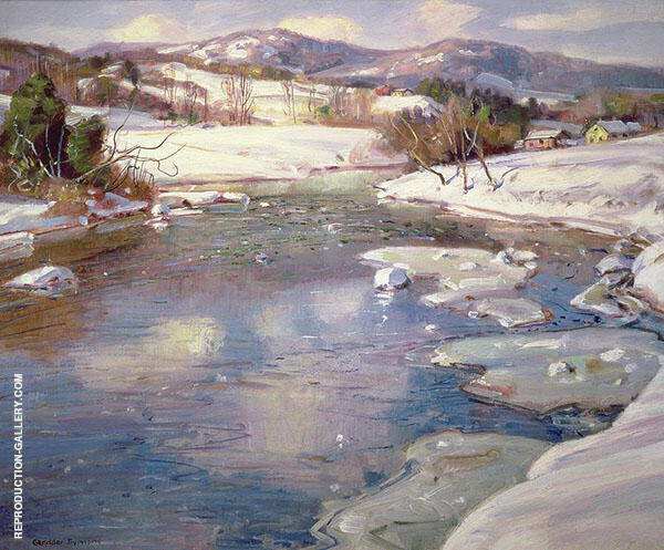 Valley Stream in Winter | Oil Painting Reproduction