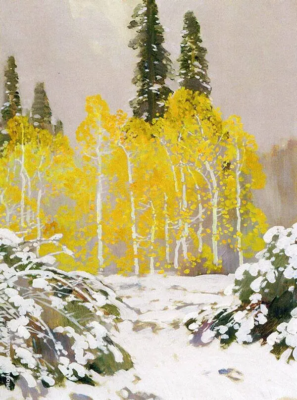 Aspens in The Snow By Fernand Lungren