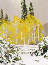 Aspens in The Snow By Fernand Lungren