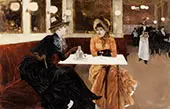 In The Cafe By Fernand Lungren