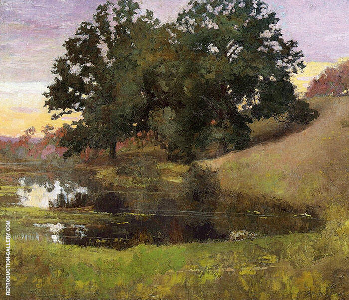 Hillside Pool 1900 by Arthur Wesley Dow | Oil Painting Reproduction