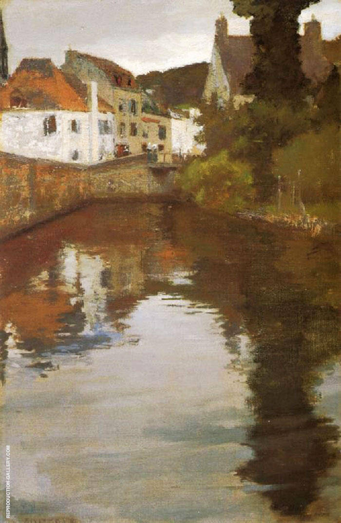 Canal Scene Pont Aven by Richard Emil Miller | Oil Painting Reproduction