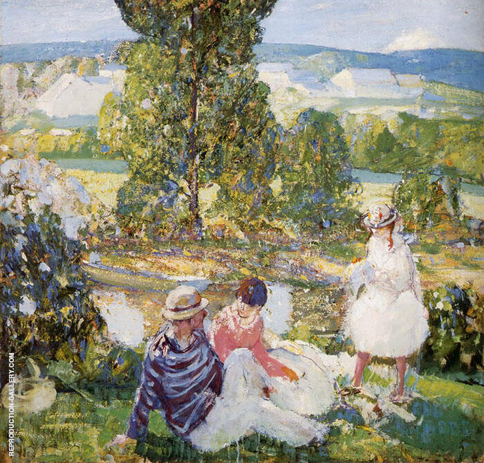 Family Picnic Brittany by Richard Emil Miller | Oil Painting Reproduction