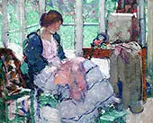 Young Lady Sewing 2 By Richard Emil Miller