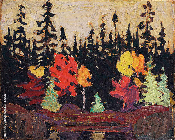 Black Spruce and Maple by Tom Thomson | Oil Painting Reproduction