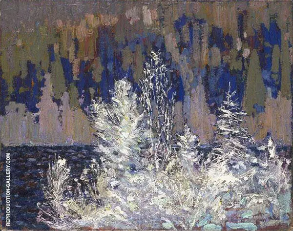 Frost Laden Cedars Big Cauchon Lake By Tom Thomson