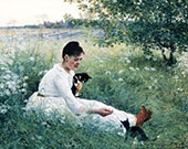 Girl with Cats in a Summer By Elin Kleopatra Danielson Gambogi