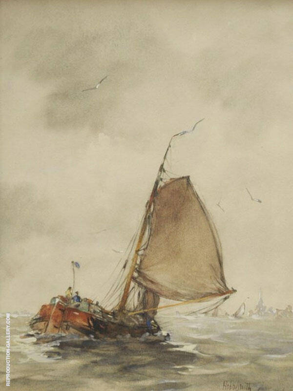 Sailing Barge on The Zuiderzee by Hobbe Smith | Oil Painting Reproduction