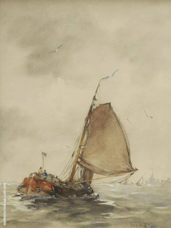 Sailing Barge on The Zuiderzee By Hobbe Smith