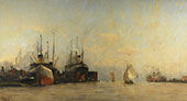 View of Amsterdam Docks By Hobbe Smith