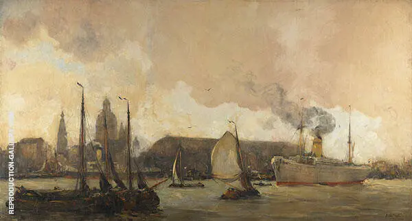 View of Amsterdam with The Roof of The Central Station By Hobbe Smith