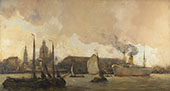 View of Amsterdam with The Roof of The Central Station By Hobbe Smith