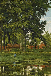 A Figure in a Wooded Landscape By Jacob Maris