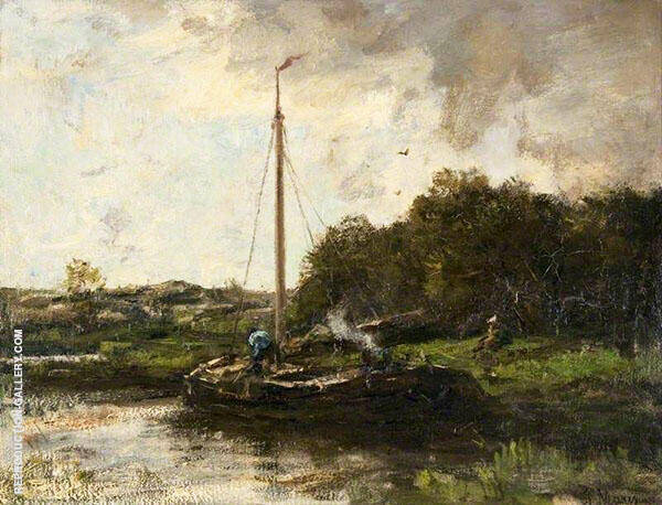 A Quiet Berth Morning Glow by Jacob Maris | Oil Painting Reproduction