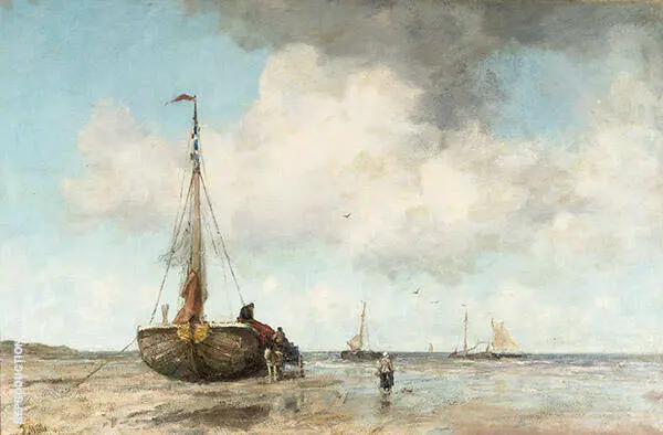 A Summers Day at The Beach of Scheveningen By Jacob Maris