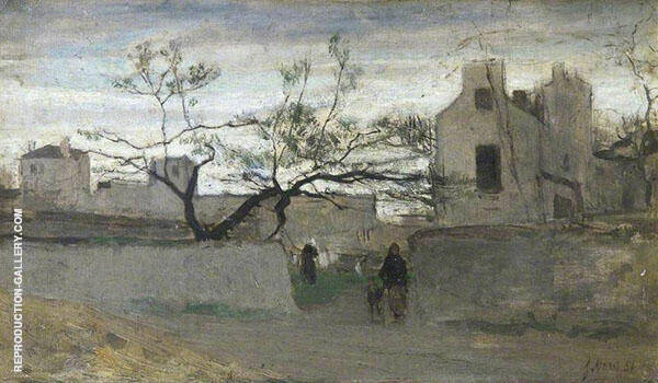 Courtyard Landscape by Jacob Maris | Oil Painting Reproduction