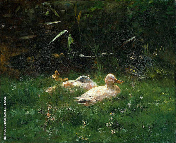 Ducks by Jacob Maris | Oil Painting Reproduction
