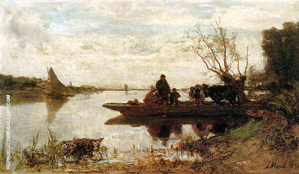 Ferry by Jacob Maris | Oil Painting Reproduction