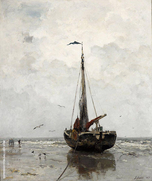 Fishing Boat by Jacob Maris | Oil Painting Reproduction