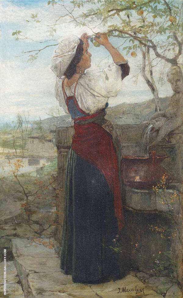 Gathering Fruits by Jacob Maris | Oil Painting Reproduction