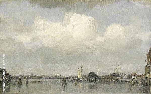 Harbour View by Jacob Maris | Oil Painting Reproduction