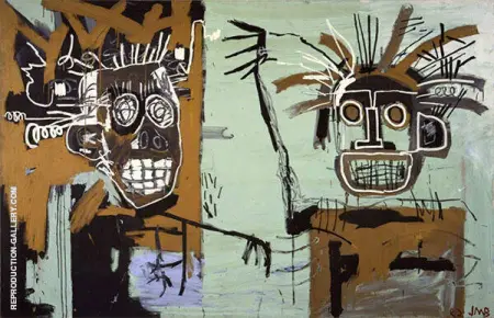 Untitled Two Heads on Gold 1982 By Jean-Michel-Basquiat