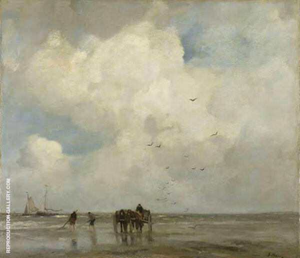 Shell Fishing by Jacob Maris | Oil Painting Reproduction