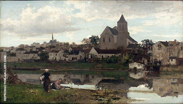 View of Montigny sur Loing II by Jacob Maris | Oil Painting Reproduction