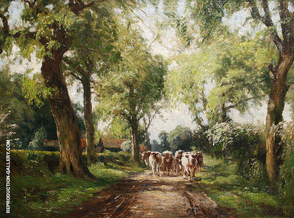 Cattle on a Rural Lane by Willem Maris | Oil Painting Reproduction