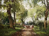 Cattle on a Rural Lane By Willem Maris