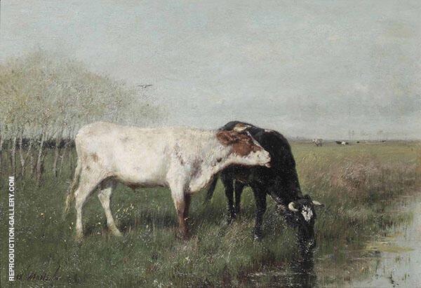 Cows in a Meadow by Willem Maris | Oil Painting Reproduction