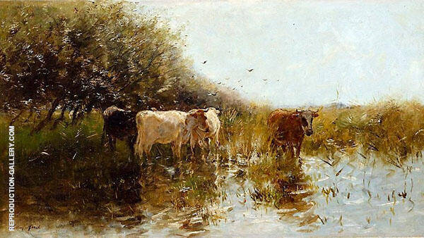 Cows in The Reeds by Willem Maris | Oil Painting Reproduction