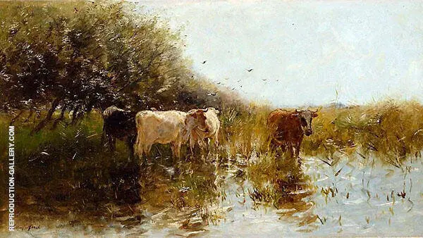 Cows in The Reeds By Willem Maris
