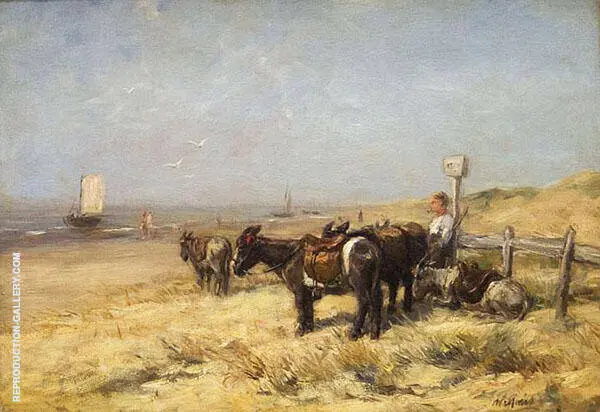 Donkeys on Beach By Willem Maris