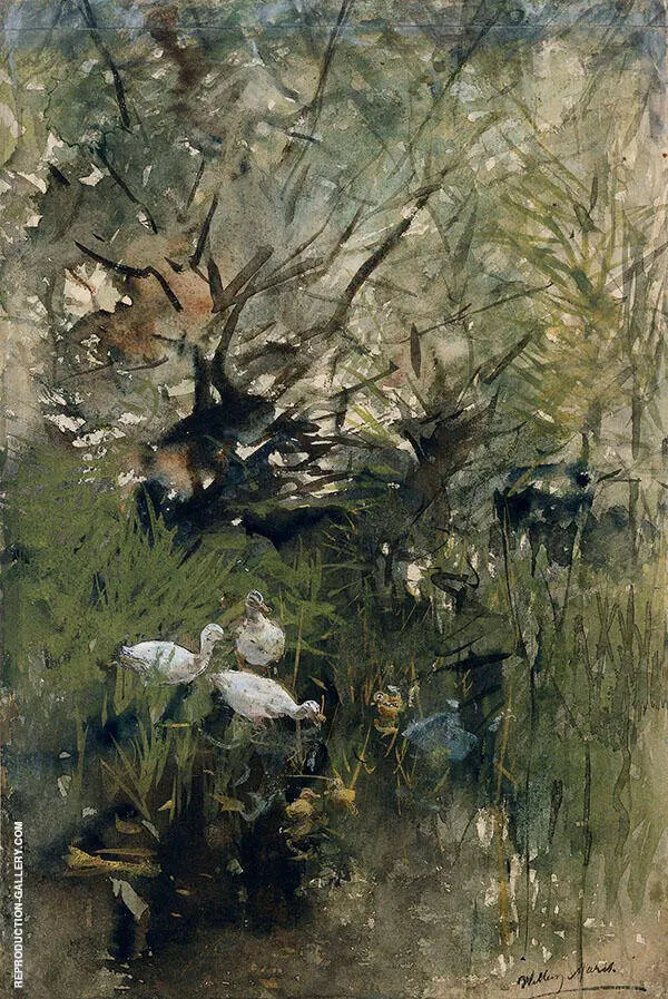 Ducks Among By Willem Maris