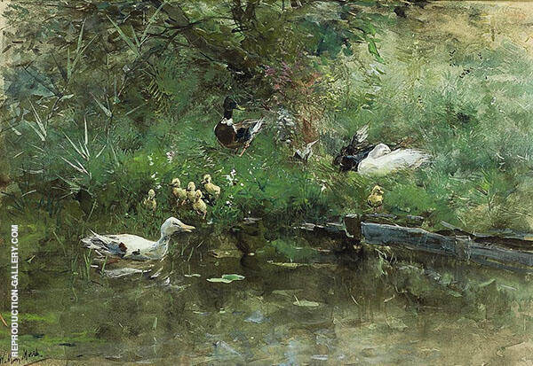Ducks in a Meadow by Willem Maris | Oil Painting Reproduction