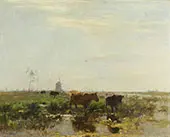 Meadow with Cows by The Water c1890 By Willem Maris