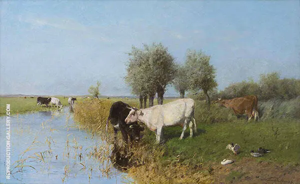 Sunlit Meadow c1910 By Willem Maris