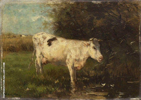 White Cow 1880 by Willem Maris | Oil Painting Reproduction