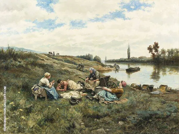 After Lunch The Edges of The Seine By Daniel Ridgway Knight