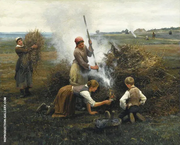 Burning Brush By Daniel Ridgway Knight