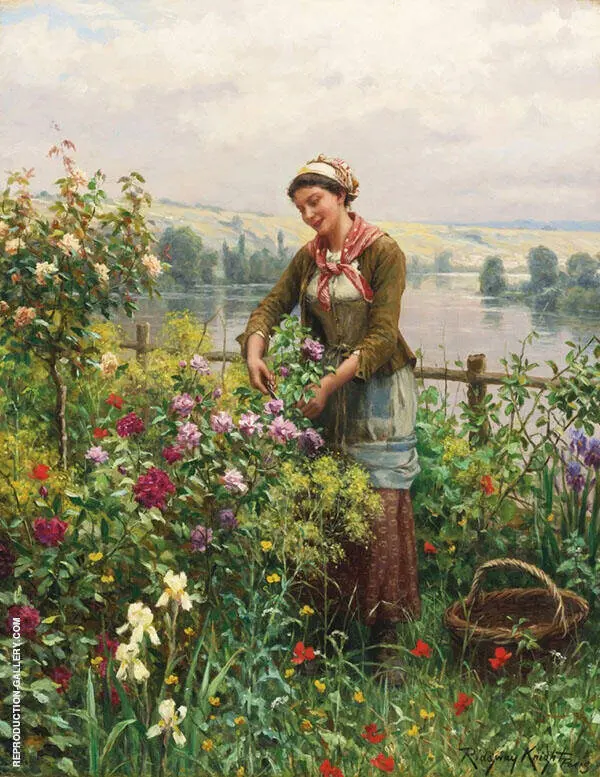 In The Garden By Daniel Ridgway Knight