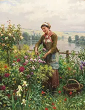 In The Garden By Daniel Ridgway Knight