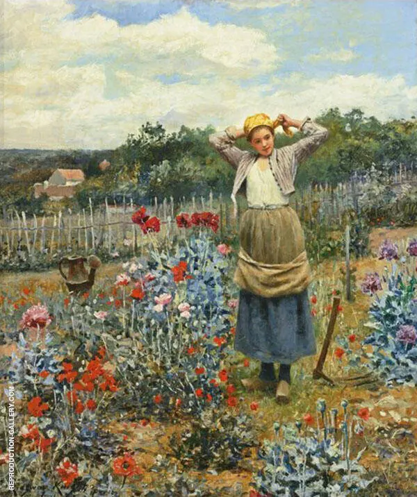 Tending The Garden By Daniel Ridgway Knight