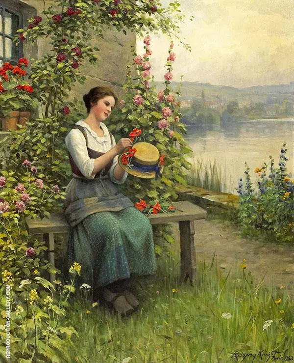 Trimming Her Sunday Hat By Daniel Ridgway Knight